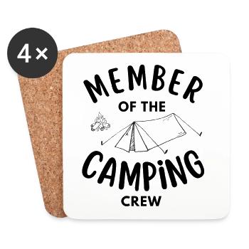 Membre de l’équipe de camping drôle - Dessous de verre (lot de 4) - blanc - Devant