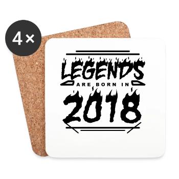 2018 - Jahrgang 2018 - Baujahr 2018 - Untersetzer (4er-Set) - Weiß - Vorne