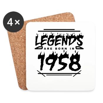 1958 - Born 1958 - Built in 1958 - Coasters (set of 4) - white - Front