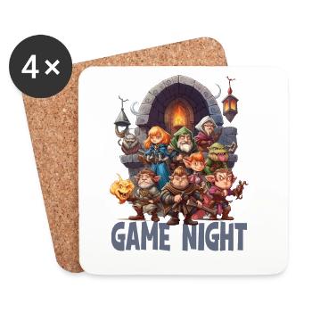 Gamenight role-playing group with characters - Coasters (set of 4) - white - Front