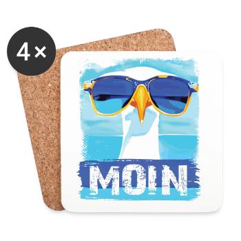 Moin Möwe - blue white Möwen Collection - Untersetzer (4er-Set) - Weiß - Vorne