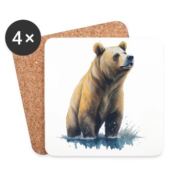 Grizzly - Dessous de verre (lot de 4) - blanc - Devant