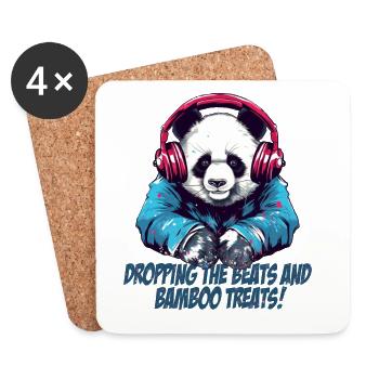 Panda DJ - Untersetzer (4er-Set) - Weiß - Vorne
