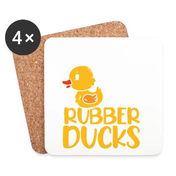 easily excited by rubber ducks - Untersetzer (4er-Set) - Weiß - Vorne