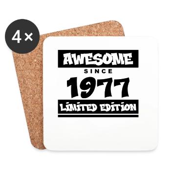 1977 - Né en 1977 - Fantastique depuis 1977 - Dessous de verre (lot de 4) - blanc - Devant
