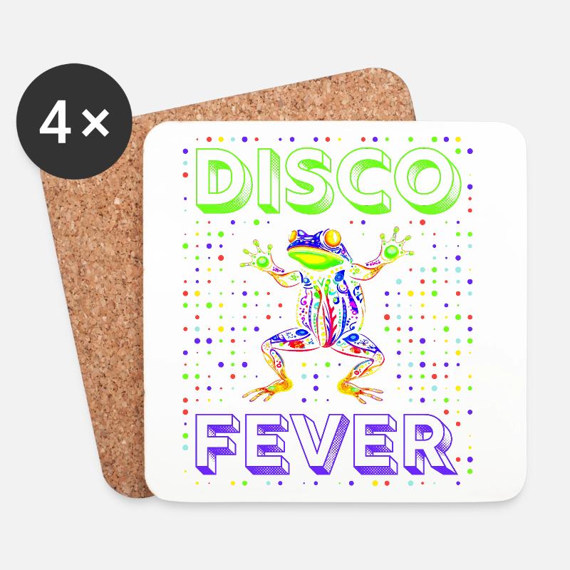 Frog Disco Fever - Untersetzer (4er-Set) - Weiß