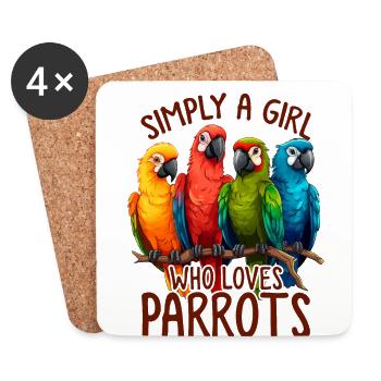 Perroquet Dames Drôle Perroquet Oiseau Dame Perroquet Amants - Dessous de verre (lot de 4) - blanc - Devant