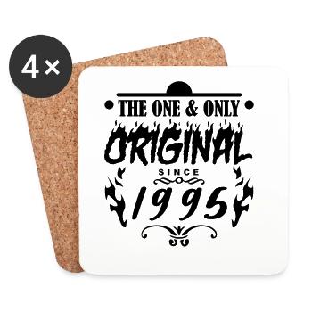 1995 - Year of construction 1995 - Born 1995 - Coasters (set of 4) - white - Front
