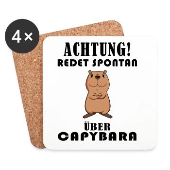 Capybara Wasserschwein Capybaras - Untersetzer (4er-Set) - Weiß - Vorne