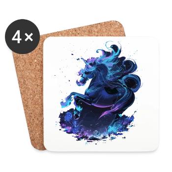 Licorne mystique minuit - Dessous de verre (lot de 4) - blanc - Devant
