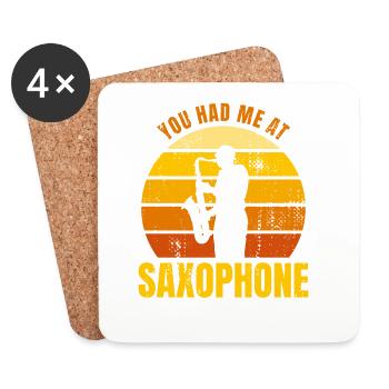 Tu m’as eu au saxophone - Dessous de verre (lot de 4) - blanc - Devant