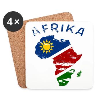 Namibie Carte de l’Afrique utilisée - Dessous de verre (lot de 4) - blanc - Devant