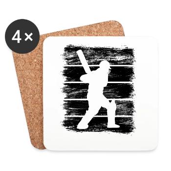 Cricket Batter - Untersetzer (4er-Set) - Weiß - Vorne