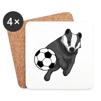 Dachs Fußballspieler Fußball - Untersetzer (4er-Set) - Weiß - Vorne