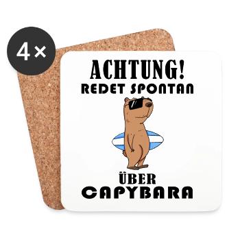Capybara Wasserschwein Capybaras - Untersetzer (4er-Set) - Weiß - Vorne