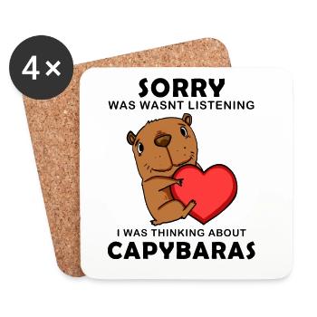 Capybara Wasserschwein Capybaras - Dessous de verre (lot de 4) - blanc - Devant