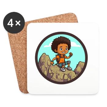 Afro Black Kid Young Girl Empowerment Girl - Coasters (set of 4) - white - Front
