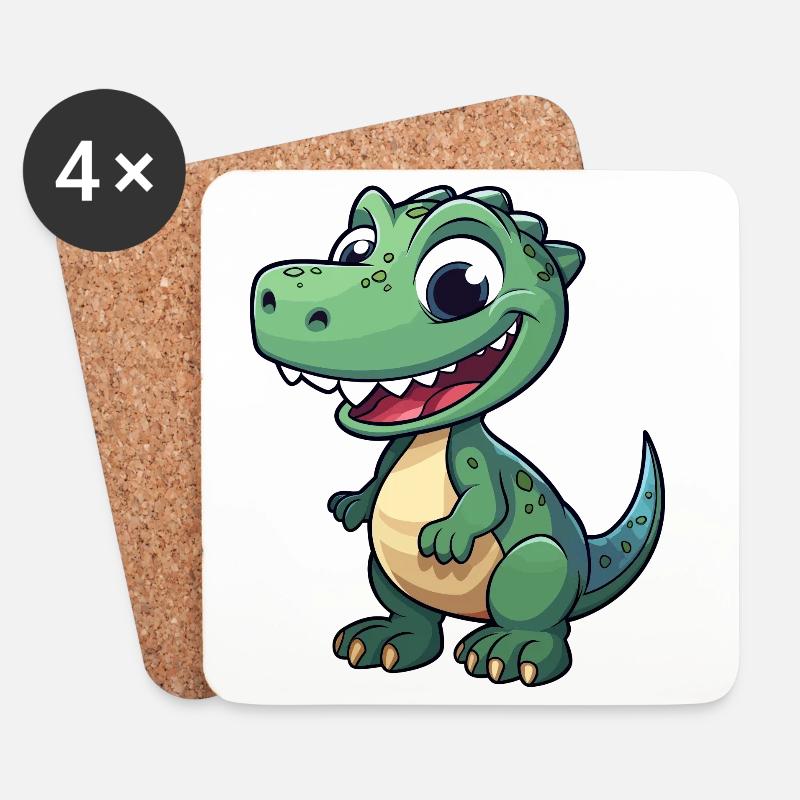 Dino - Untersetzer (4er-Set) - Weiß
