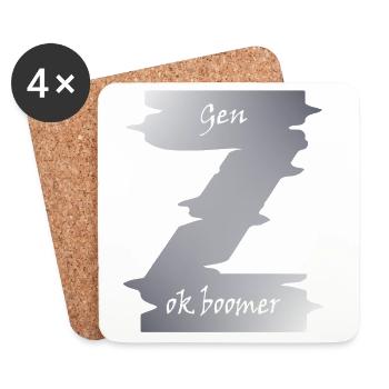 Generation Z Motiv Boomer digitales Zeitalter - Untersetzer (4er-Set) - Weiß - Vorne