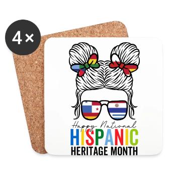 Mois national du patrimoine hispanique Petit pain désordonné - Dessous de verre (lot de 4) - blanc - Devant
