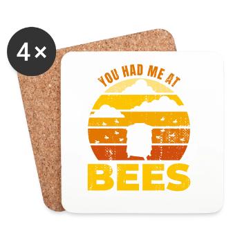 Tu m’as eu aux abeilles - Dessous de verre (lot de 4) - blanc - Devant