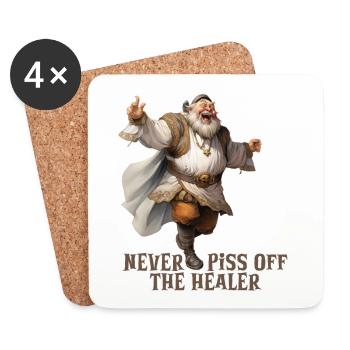 Never Stop the Healer – Funny RPG Design - Untersetzer (4er-Set) - Weiß - Vorne