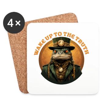 Steampunk Frog Awakens the Truth - Coasters (set of 4) - white - Front