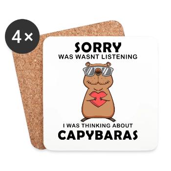 Capybara Wasserschwein Capybaras - Dessous de verre (lot de 4) - blanc - Devant