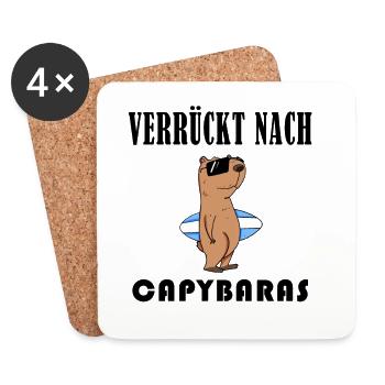 Capybara Wasserschwein Capybaras - Untersetzer (4er-Set) - Weiß - Vorne