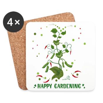 Happy Gardening - Untersetzer (4er-Set) - Weiß - Vorne