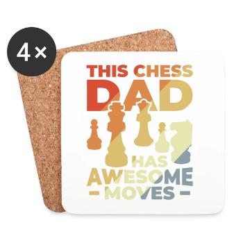 Schach Papa - Untersetzer (4er-Set) - Weiß - Vorne
