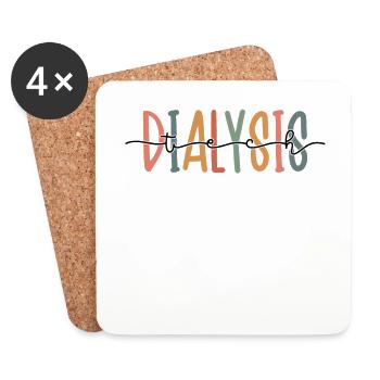 Dialysis Tech Technicien en dialyse drôle Dialyse - Dessous de verre (lot de 4) - blanc - Devant