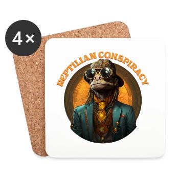 Conspiration reptilienne des Anunnaki Illuminati - Dessous de verre (lot de 4) - blanc - Devant