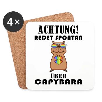 Capybara Wasserschwein Capybaras - Untersetzer (4er-Set) - Weiß - Vorne