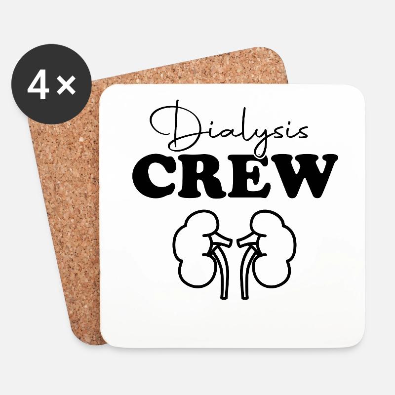 Dialyse-Crew Peritonealdialyse Krankenschwester Dialyse - Untersetzer (4er-Set) - Weiß