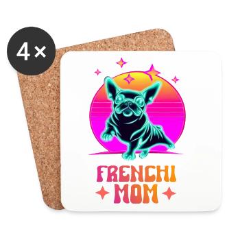 Frenchie Mom - Untersetzer (4er-Set) - Weiß - Vorne