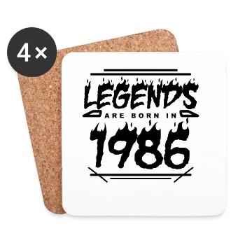Legend 1986 - Born 1986 - Built in 1986 - Coasters (set of 4) - white - Front