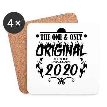 2020 - Année de construction 2020 - Année 2020 - Dessous de verre (lot de 4) - blanc - Devant
