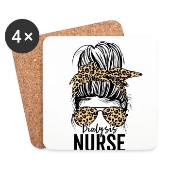 Drôle d’infirmière en dialyse néphrologie petit pain désordonné - Dessous de verre (lot de 4) - blanc - Devant