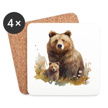 MAMA GRIZZLY - Coasters (set of 4) - white - Front