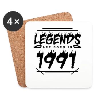Legende 1991 - Jahrgang 1991 - Baujahr 1991 - Untersetzer (4er-Set) - Weiß - Vorne
