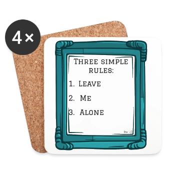 Three simple rules - Coasters (set of 4) - white - Front
