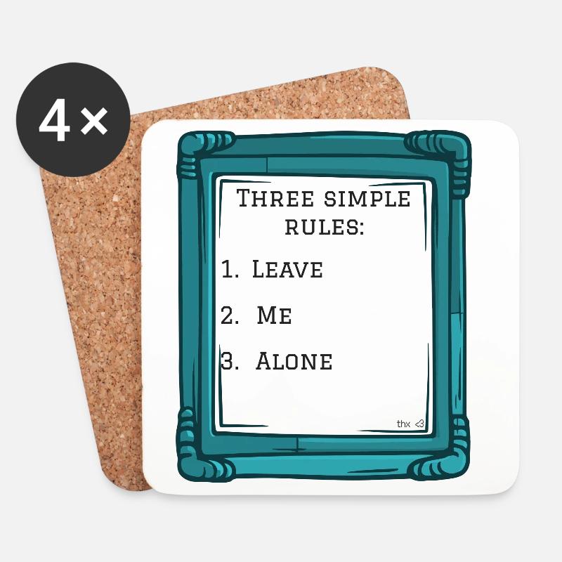 Three simple rules - Coasters (set of 4) - white