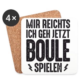 Mir reichts ich geh jetzt Boule spielen Petanque - Untersetzer (4er-Set) - Weiß - Vorne