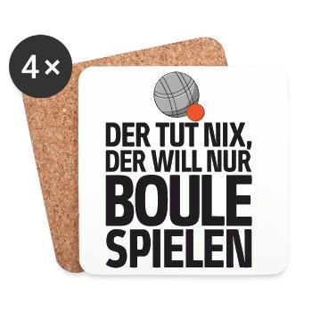 Der tut nix der will nur Boule spielen Petanque - Untersetzer (4er-Set) - Weiß - Vorne