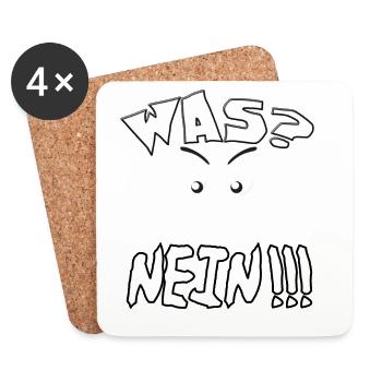 Was? Nein! What? No! - Untersetzer (4er-Set) - Weiß - Vorne