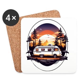 Camper - Untersetzer (4er-Set) - Weiß - Vorne