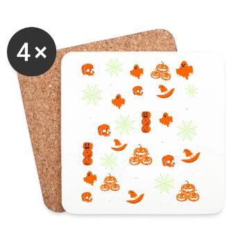 Halloween Patterns - Coasters (set of 4) - white - Front