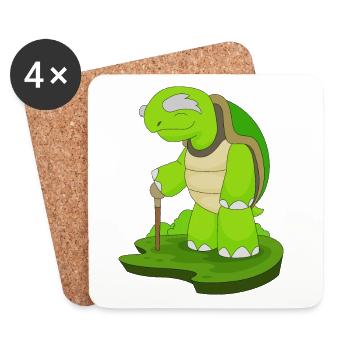 Bâton de marche Turtle Retiree - Dessous de verre (lot de 4) - blanc - Devant