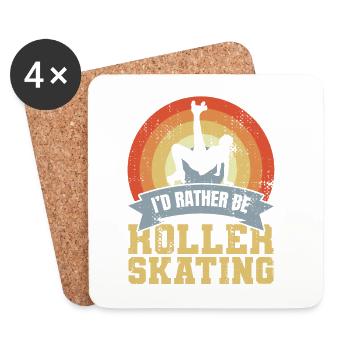 Rollschuhlaufen Liebe - Untersetzer (4er-Set) - Weiß - Vorne